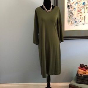 Moss green knit dress